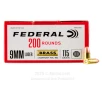 Federal Champion Training 9mm Ammo - 200 Rounds of 115 Grain FMJ   
