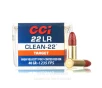 CCI Clean-22 22 LR Ammo - 100 Rounds of 40 Grain Poly-Coated LRN   