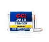 CCI Stinger 22 LR Ammo - 5000 Rounds of 32 Grain CPHP Ammunition