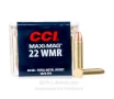 CCI 22 WMR Ammo - 50 Rounds of 40 Grain TMJ Ammunition