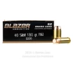 Blazer  40 cal Ammo - 1000 Rounds of 180 Grain FMJ Ammunition
