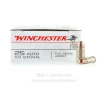 Winchester 25 ACP Ammo - 50 Rounds of 50 Grain FMJ Ammunition