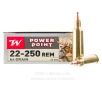Winchester 22-250 Rem  Ammo - 20 Rounds of 64 Grain PSP Ammunition