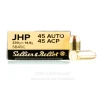 Sellier   Bellot 45 ACP Ammo - 1000 Rounds of 230 Grain JHP Ammunition
