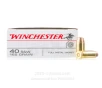 Winchester 40 cal Ammo - 50  Rounds of 165 Grain FMJ Ammunition