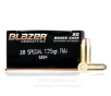Blazer Brass 38 Special Ammo - 50 Rounds of 125 Grain FMJ Ammunition