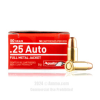 Aguila 25 ACP Ammo - 50 Rounds of 50 Grain FMJ Ammunition