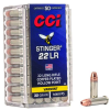 CCI 0050 Varmint Stinger 22 LR 32 gr Copper Plated Hollow Point  CPHP  50 Bx  100 Cs