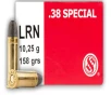 Sellier   Bellot SB38A Handgun  38 Special 158 gr Lead Round Nose  LRN  50 Bx  20 Cs