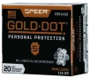 Speer Ammo 23614GD Gold Dot Personal Protection 9mm Luger 115 gr Hollow Point  HP  20 Bx  10 Cs