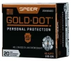 Speer Ammo 23964GD Gold Dot Personal Protection 45 ACP 185 gr Hollow Point  HP  20 Bx  10 Cs