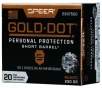 Speer Ammo 23975GD Gold Dot Personal Protection 45 ACP 230 gr Hollow Point  HP  20 Bx  10 Cs