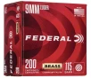 Federal WM51992 Champion Training 9mm Luger 115 gr Full Metal Jacket  FMJ  200 Bx  5 Cs