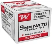 WINCHESTER USA AMO 9MM 124GR FMJ 50RD  20 BOX CASE 