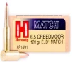 Hornady 81491 Match  6 5 Creedmoor 120 gr Extremely Low Drag-Match 20 Bx  10 Cs