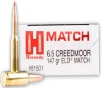 Hornady 81501 Match  6 5 Creedmoor 147 gr Extremely Low Drag-Match 20 Bx  10 Cs