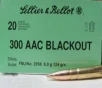 Sellier   Bellot 300BLKA Rifle  300 Blackout 124 gr Full Metal Jacket 20 Bx  50 Cs