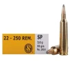 Sellier   Bellot SB22250B Rifle  22-250 Rem 55 gr Soft Point  SP  20 Bx  25 Cs