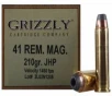 Grizzly Ammo GC41M2 Handgun  41 Rem Mag 210 gr Jacketed Hollow Point  JHP  20 Bx  10 Cs