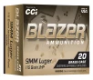 CCI 5239A BLAZER BRASS 9MM 115 JHP 20RD