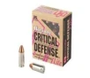 Hornady Critical Defense Lite 9MM 100 Grain Flex Tip JHP Handgun Ammo     25 Rounds