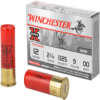 Winchester Ammunition Super-X 12 Gauge 2 75 00 Buck 9 Pellet Shotgun Ammo     5 Rounds