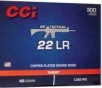 CCI 956 Target   Plinking AR Tactical 22 LR 40 gr Copper-Plated Round Nose Rimfire Ammo     300 Rounds