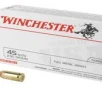 Winchester Ammunition USA 45ACP 230 Grain Full Metal Jacket Handgun Ammo     50 Rounds