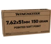 Winchester 7 62x51mm 150gr Soft Point Rifle Ammo     200 round case