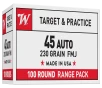 Winchester  45 ACP 230 Grain FMJ Centerfire Handgun Ammo - 100 Rounds
