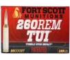 Fort Scott Munitions 260 REM 130 gr Tumble Upon Impact  TUI  20rd Box