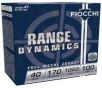 Fiocchi 40ARD100 Range Dynamics 40 S W 170 gr Full Metal Jacket Truncated-Cone  TCFMJ  10 Bx  10 Cs