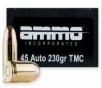 Ammo Inc Signature Series  45 ACP 230 Gr Total Metal Case  TMC  50rds