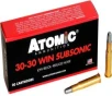 Atomic Ammunition 00410 Subsonic 30-30 Win 165 gr Lead Round Nose Flat Point 20 Per Box  10 Case