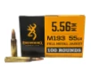 Browning 5 56 Nato 55 Grain FMJ M193 Value Pack Ammunition 100rd Box