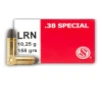 Sellier   Bellot SB38A Handgun  38 Special 158 gr Lead Round Nose  LRN  50 Bx  20 Cs