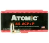 Atomic 00412 Pistol  45 ACP  P 185 gr Bonded Match Hollow Point 50 Bx  10 Cs