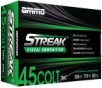 STREAK Ammunition Streak Target  45 Long Colt  250 Grain  Total Metal Coating Non-Incendiary Green Tracer Bullet  50 Round Box 45C250TMC-GRN