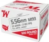 Winchester Ammo WM193500 M193 5 56mm 55gr Full Metal Jacket 500 Round Box
