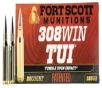 Fort Scott Munitions 308150SCV2 Tumble Upon Impact  TUI  Rifle 308 Win 150 gr Solid Copper Spun  SCS  20 Per Box