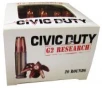 G2 Research Civic Duty  10MM  122 Grain  Lead Free  20 Round Box  California Certified Nonlead Ammunition G00622