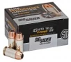 Sig Sauer E45AP050 Elite Defense 45 ACP 185 gr 995 fps V-Crown Jacketed Hollow Point  VJHP  50 Round Box