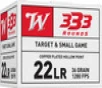 Winchester USA 22 LR 36 Grain Copper Plated Hollow Point