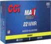 CCI 958 Maxi-Mag Varmint Jacketed Hollow Point 40 Grain  22 WMR 1875 fps