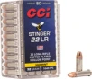 CCI 50 Stinger Copper Plated Hollow Point 32 Grain  22 Long Rifle 1640 fps