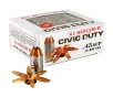G2 Research G00617 Civic Duty Copper Expansion Projectile 168 Grain  45 ACP Auto 1020 fps