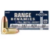 Fiocchi Range Dynamics 9mm Luger 147 gr Full Metal Jacket  FMJ  50 Bx  20 Cs