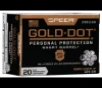 Speer Ammo 9mm Gold Dot Personal Protection Luger  P 124 GR Hollow Point Short Barrel 20 Bx  10 Cs