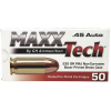 MaxxTech Brass Pistol 45 ACP 230 gr Full Metal Jacket 50 Per Box