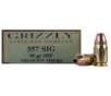 Grizzly Ammo 357Sig 90gr Jacketed Hollow Point 20 Per Box 10 Case